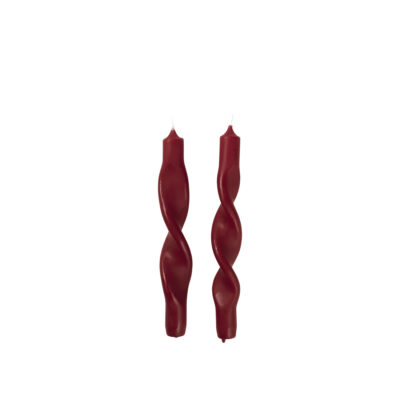 Twisted Candles -Set van 2 stuks -Bordeaux