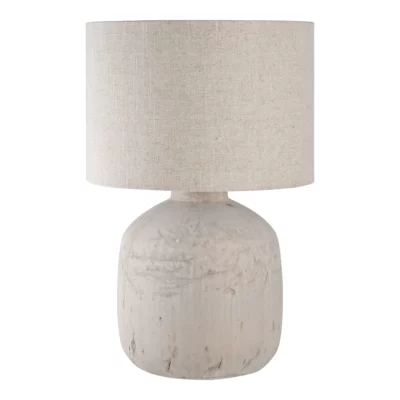 Lamp in zandkleur met voet in structuur