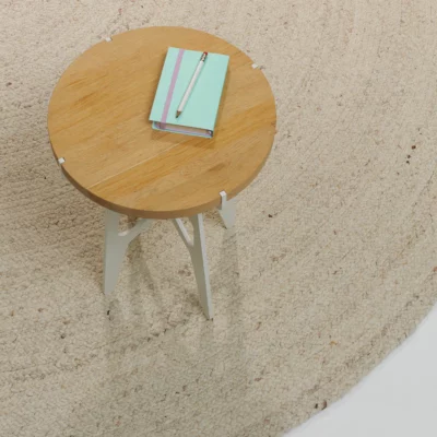 Rond wollen tapijt lichtbeige Ø 200 cm