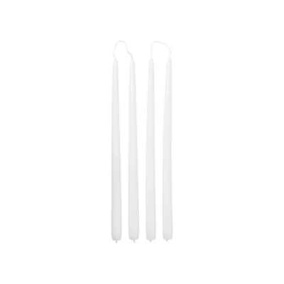 Set van 4 extra lange kaarsen Pure White