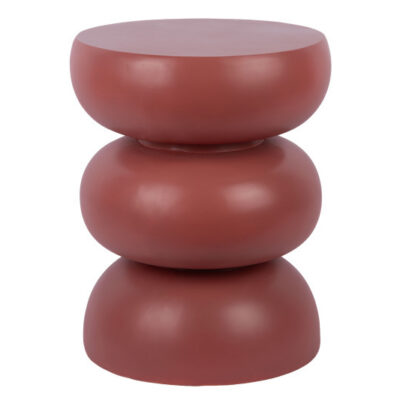 Outdoor bijzettafel/kruk Curva in roodbruin