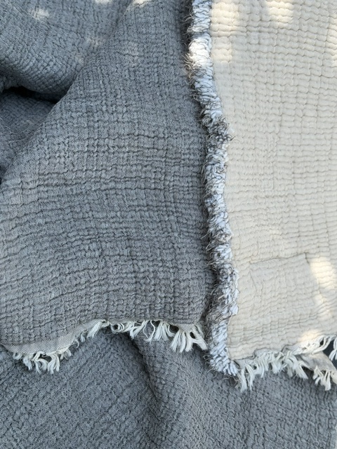 XXL katoenen sprei gemoltoneerd grijs/beige - Afbeelding 4