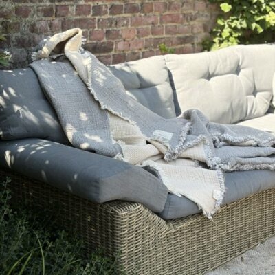 XXL katoenen sprei gemoltoneerd grijs/beige