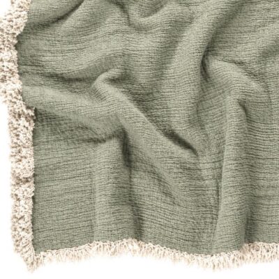 XL katoenen plaid gemoltoneerd groen/beige