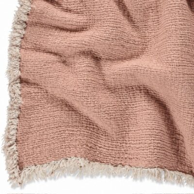 XL katoenen plaid gemoltoneerd roze/beige