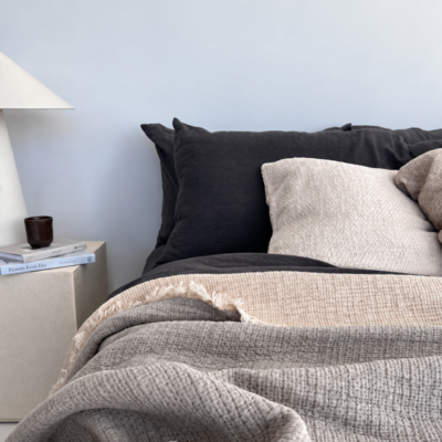 XXL katoenen sprei gemoltoneerd grijs/beige
