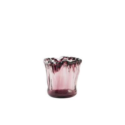 Aubergine theelichthouder in glas L