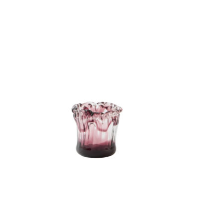 Aubergine theelichthouder in glas M