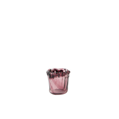 Aubergine theelichthouder in glas S