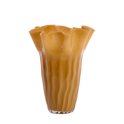 Glazen vaas in caramel