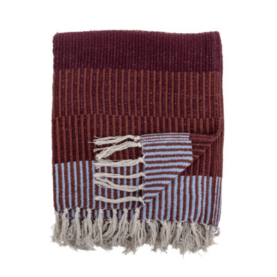 Plaid Isnel in burgundy en lichtblauw