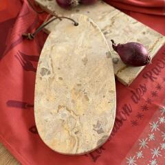Marmeren serveerplank beige ovaal