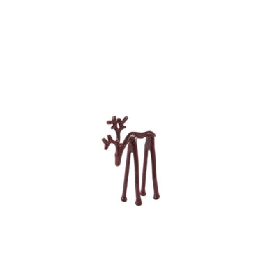Hert in metaal Shiny Burgundy S
